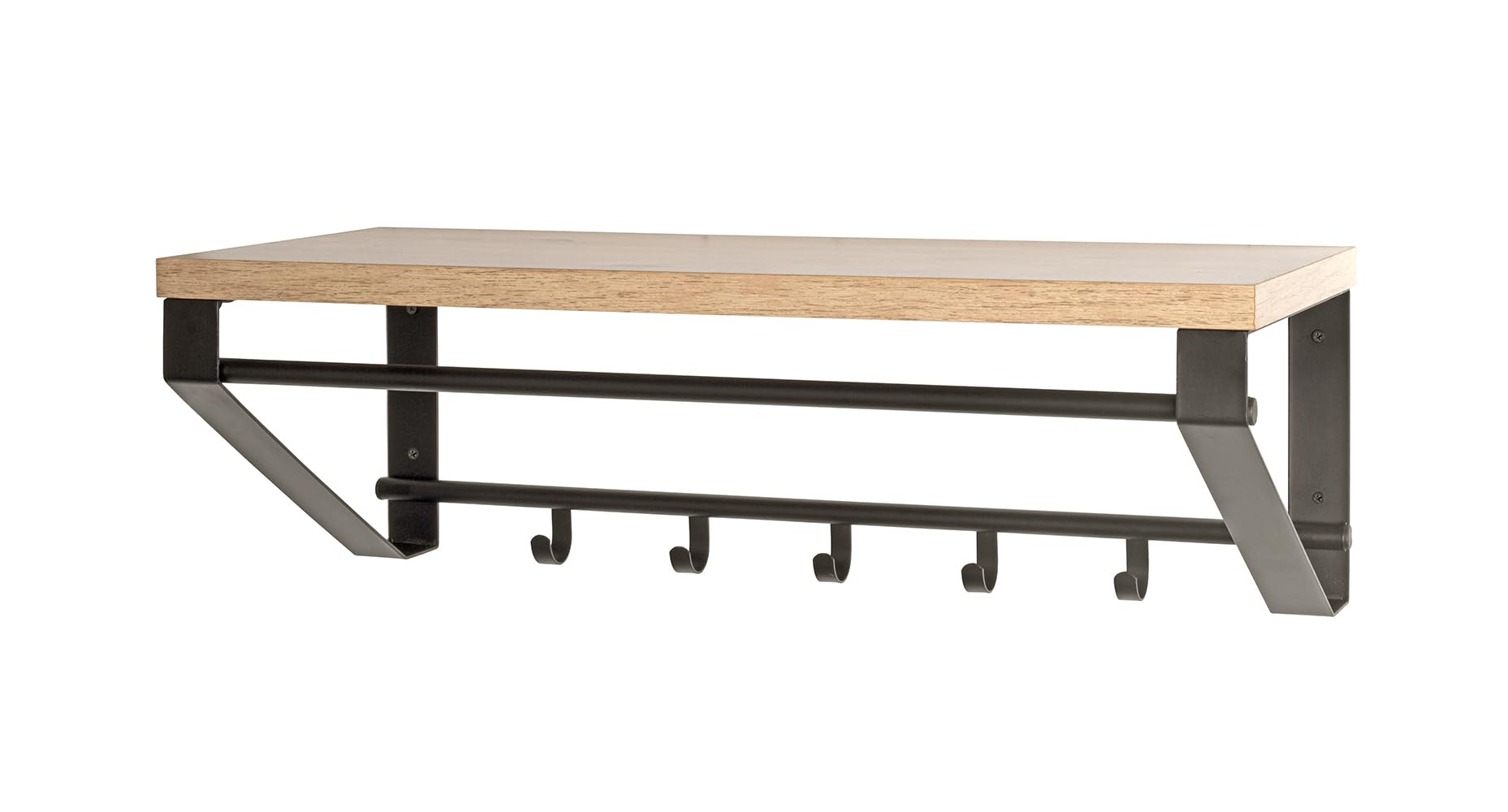 HAKU Möbel Wardrobe Oak, Black, Mdf, Metal - Size: W 70 cm X H 23 cm X D 30 cm, Style: Modern