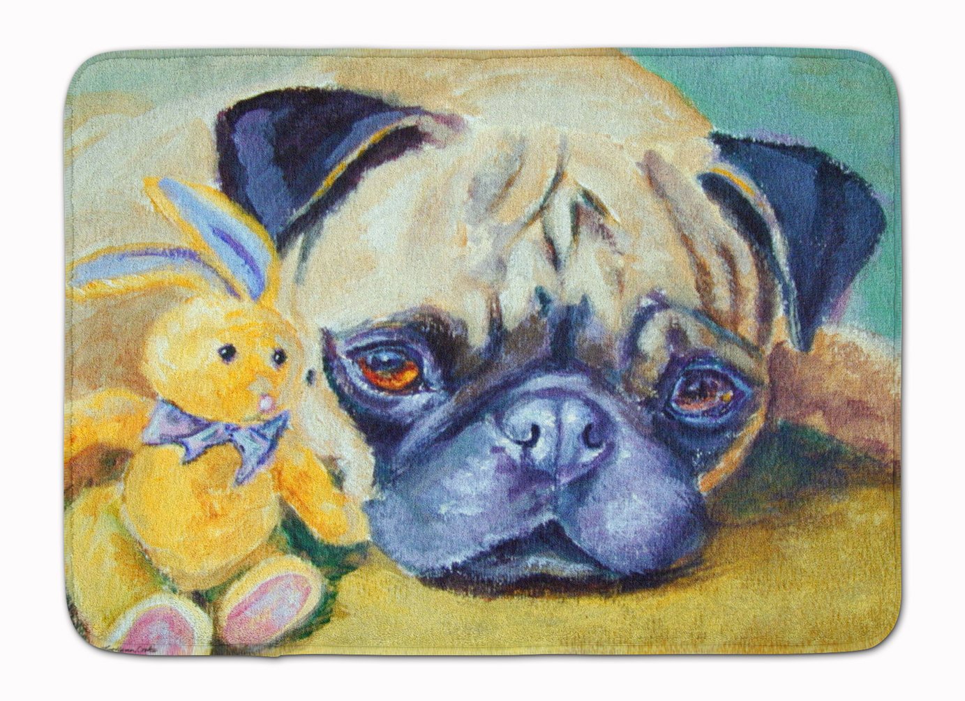Caroline's Treasures Pug Bunny Rabbit Floor Mat, Multicolor, 19" x 27"