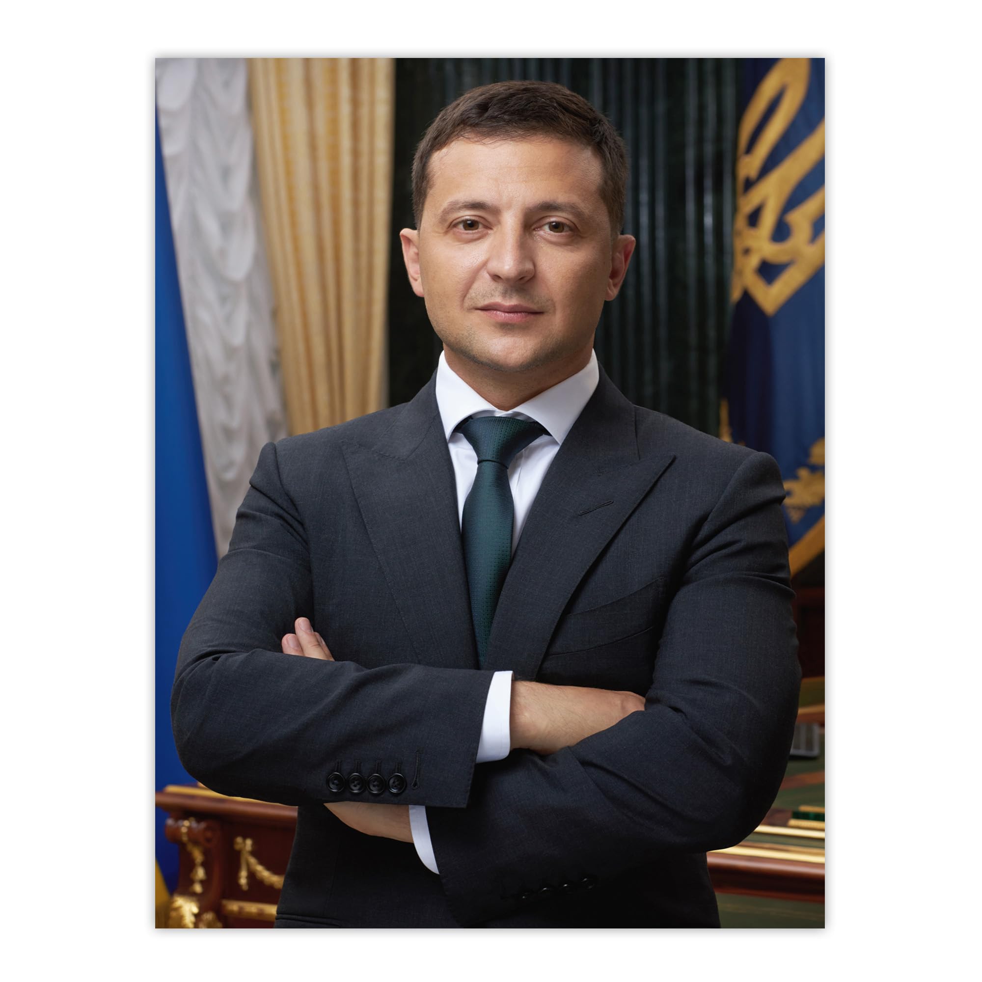 Artery8 Ukraine President Volodymyr Zelensky Official Portrait Large Wall Art Poster Print Thick Paper 18X24 Inch