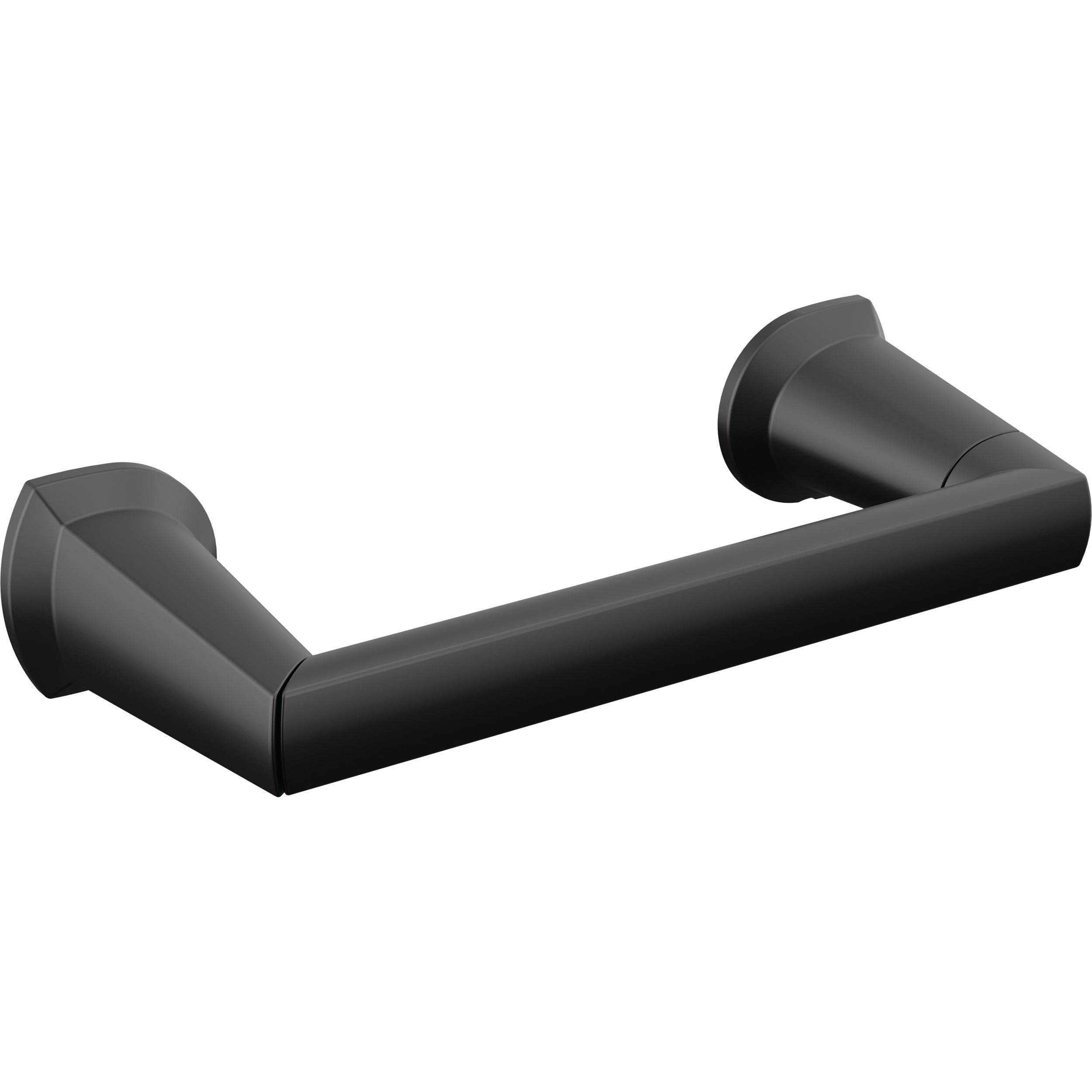DELTA FAUCET Rubber Limited 772500-BL Galeon Wall Mount Pivot Arm Toilet Paper Holder Bath Hardware Accessory in Matte Black