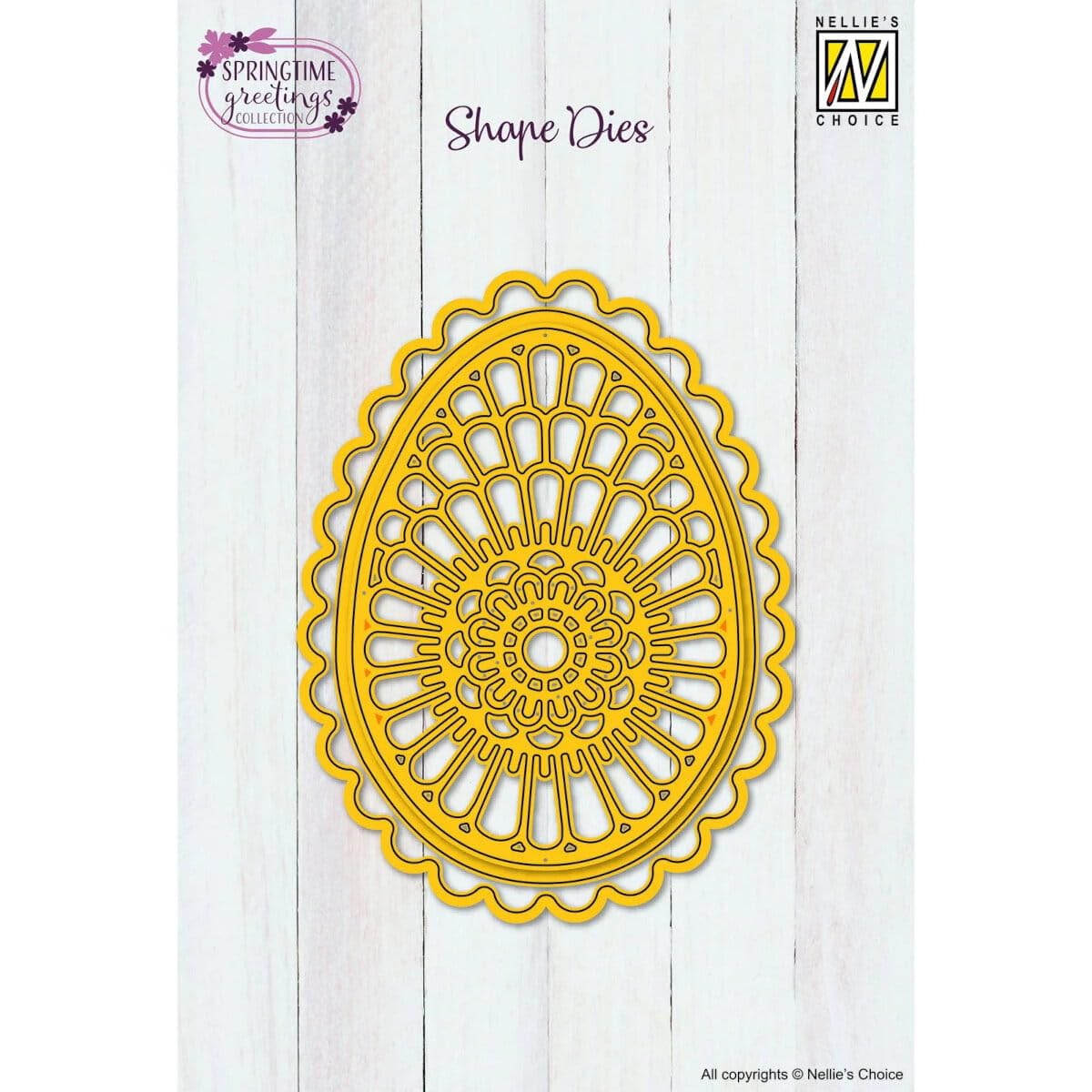 Nellie's Choice Cutting Die Easter Egg 2.8 x 3.9” to 3.3 x 4.5” / 7 x 10 cm to 8,5 x 11,5 cm - 3 Shape Dies - Card Making Supplies and Metal Craft Dies for Scrapbooking, DIY and Paper Crafts