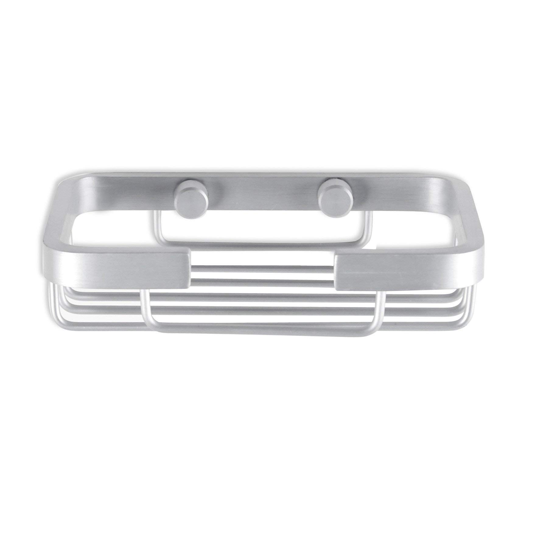 TATAY Shower Shelf Aluminium Rectangular | Includes Screws | Resists Humidity and Corrosion | Modern Design | Easy Installation | Good Drainage | Durable Material | 9 x 3.2 x 14 cm - Ice