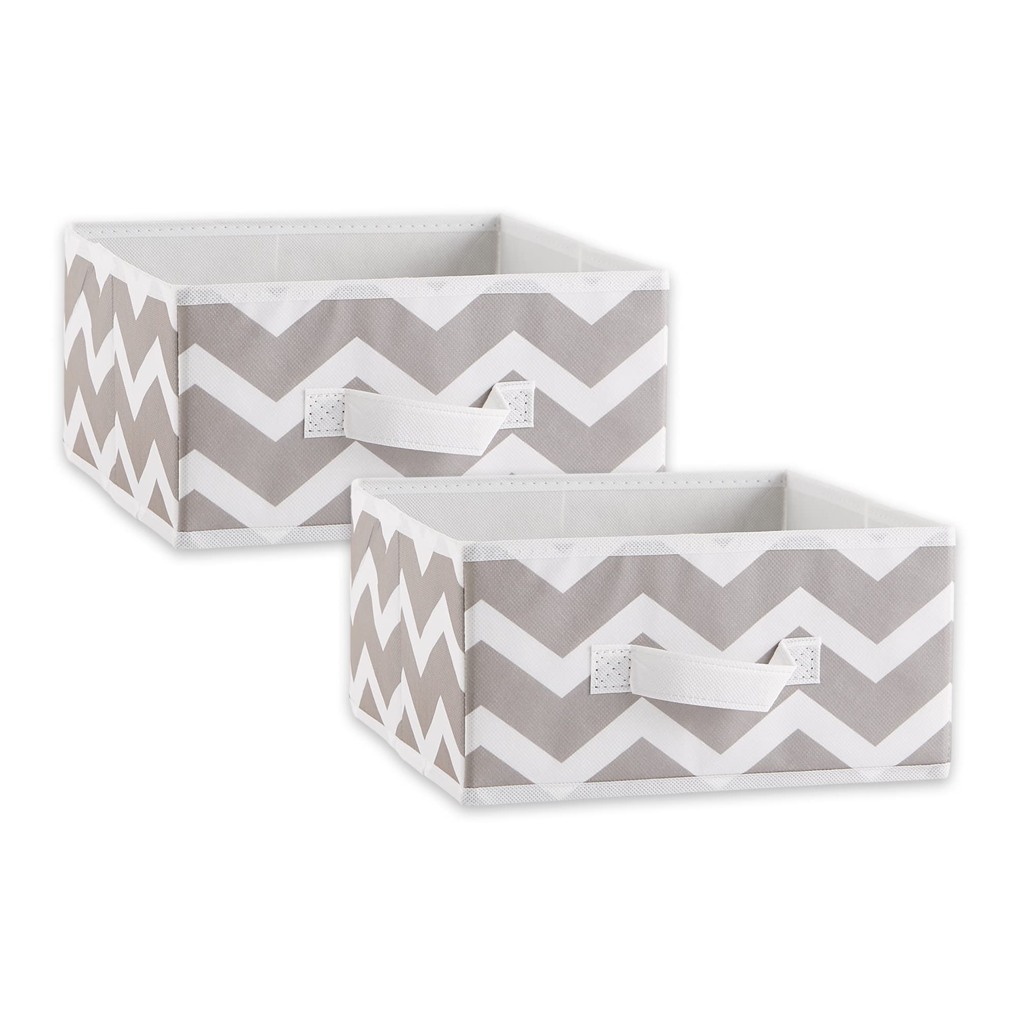 DII Fabric Storage Bins for Nursery, Offices, & Home Organization, Containers Are Made To Fit Standard Cube Organizers (11x11x5.5") Chevron Gray - Set of 2