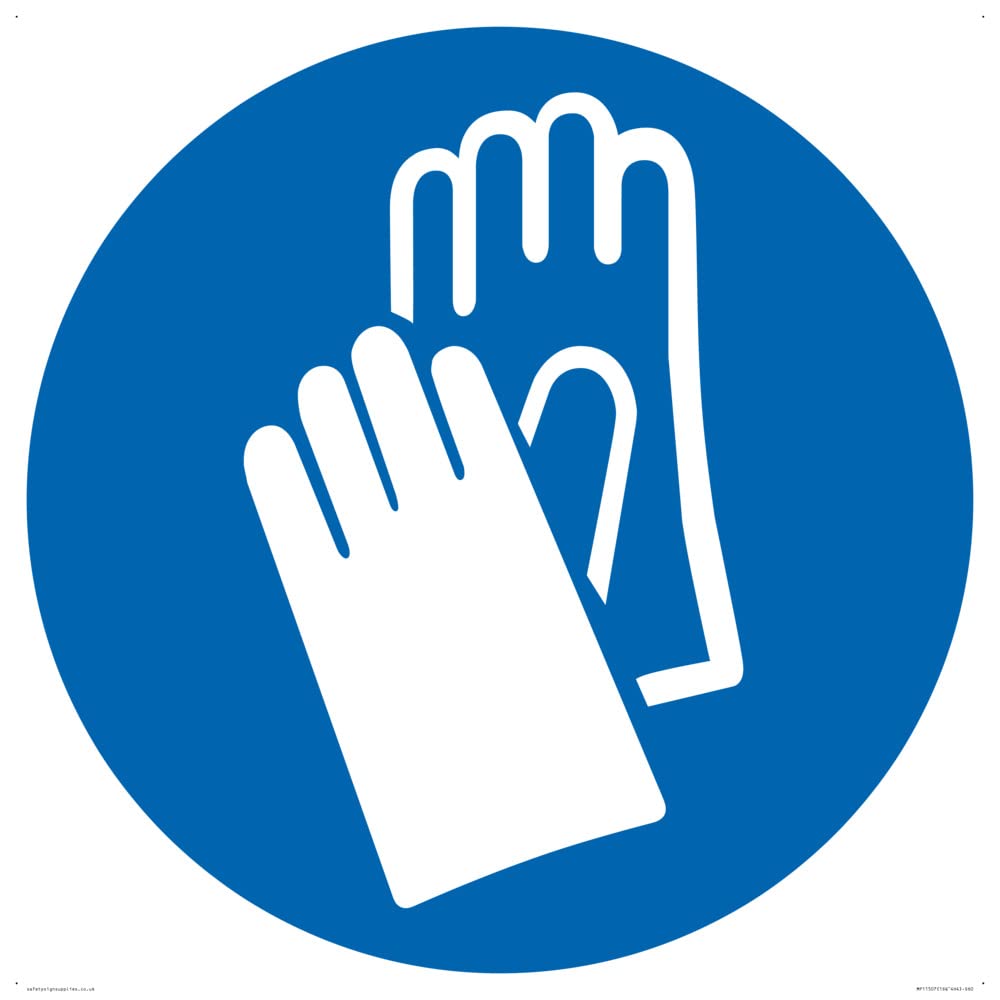 Custom Mandatory: Wear protective gloves Sign - 600x600mm - S60