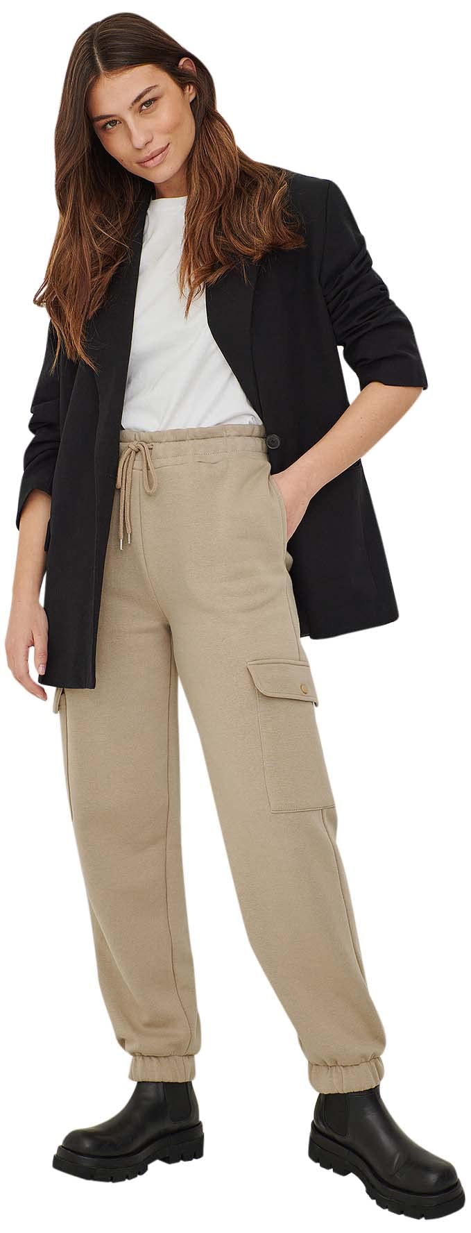 NA-KD Women's Big Pocket Sweatpants, Dark Beige, M UK