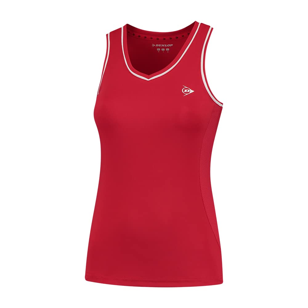 Dunlop Women's Club Ladies Tank Top Tennis Shirt, Red, L, red, Large