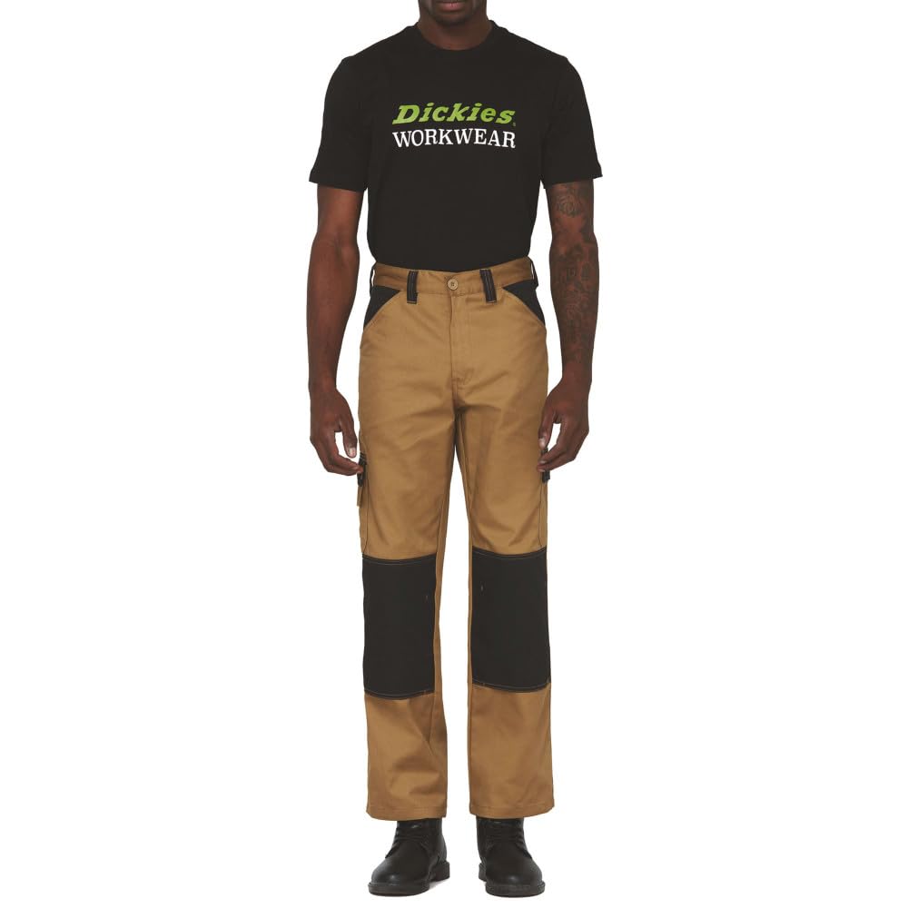 Dickies Mens Plain Work Trousers (34R) (Black/Antique Brown)