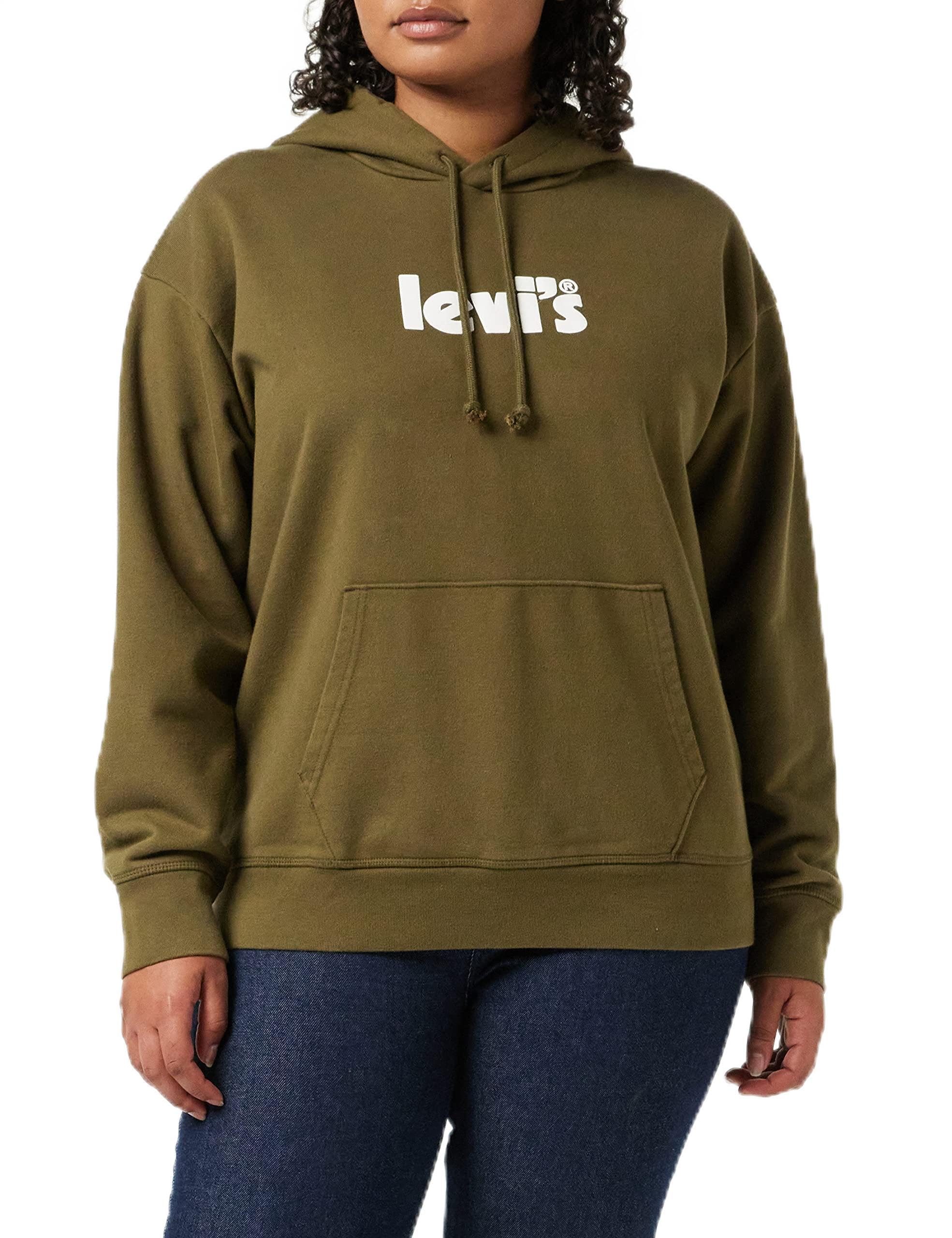 Levi's Women's Graphic Standard Hoodie Poster Logo Dark Olive (Green) XXS -
