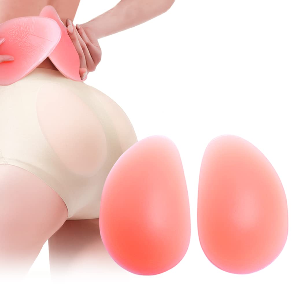 AFLIFLI 1-Pair Silicone Butt Pads, Portable Fake Hip Pads, Butt Lifter Enhancer & Padded Inserts Padding for Women Shapewear Control Panties Big Butt, Pear Shape Peach