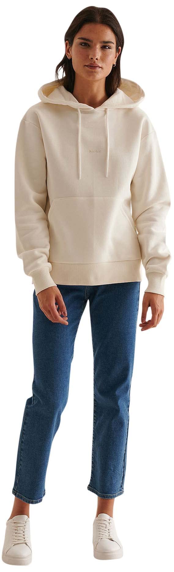 NA-KD Women's Tone in Tone Hoodie Hooded Sweatshirt, Dark Beige, S UK