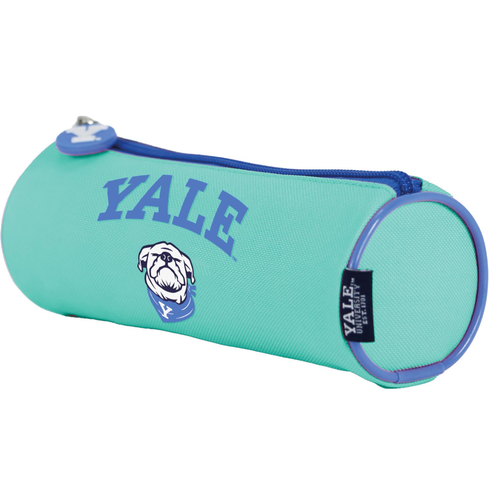 DOHE - Simple Pencil Case - 1 Compartment, Multipurpose Round Pencil Case, 21x7.5 cm, Zipper Closure, Made of Durable Polyester - Yale University Dog