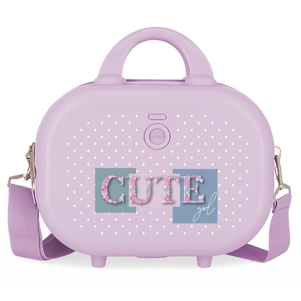 Enso Cute girl Adaptable Toiletry Bag with Shoulder Strap Purple 29x21x15 cms Rigid ABS 9.14L 2.52 kgs