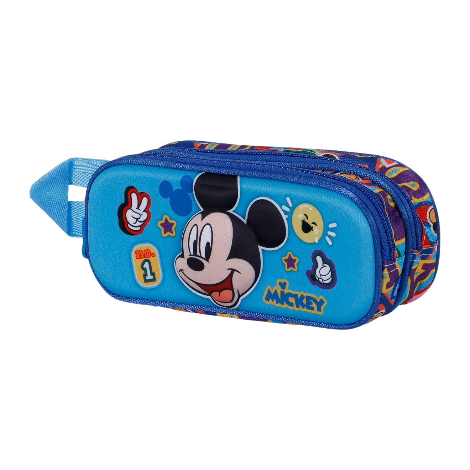 Disney Mickey Mouse Blissy-3D Double Pencil Case, Orange, 22 x 9.5 cm