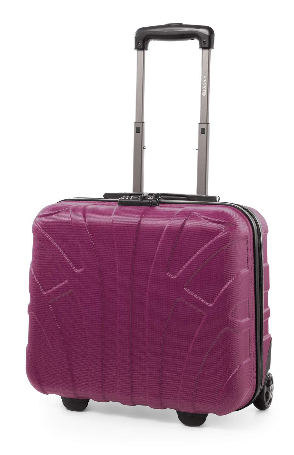 SUITLINE - Pilot Trolley, Hard Shell, Business Trolley, Cabin Suitcase, Pilot Case, Carry On Luggage, TSA, ABS, 2 Wheels, Pink