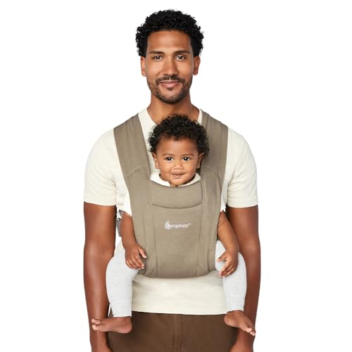 Ergobaby Embrace Cozy Newborn Baby Wrap Carrier (7-25 Pounds), Ponte Knit, Olive