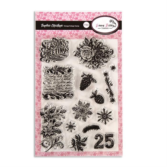 Dawn Bibby Creations Timeless Christmas Vintage Foliage Stamp