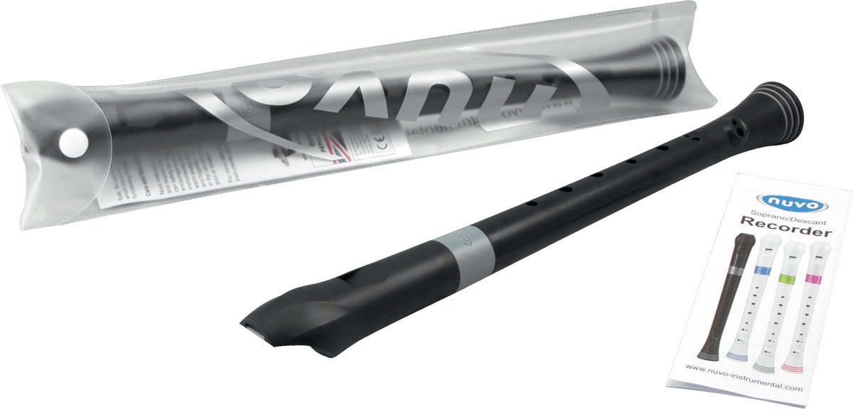 NUVO Sopranblockflöte schwarz-grau, barocke Griffweise