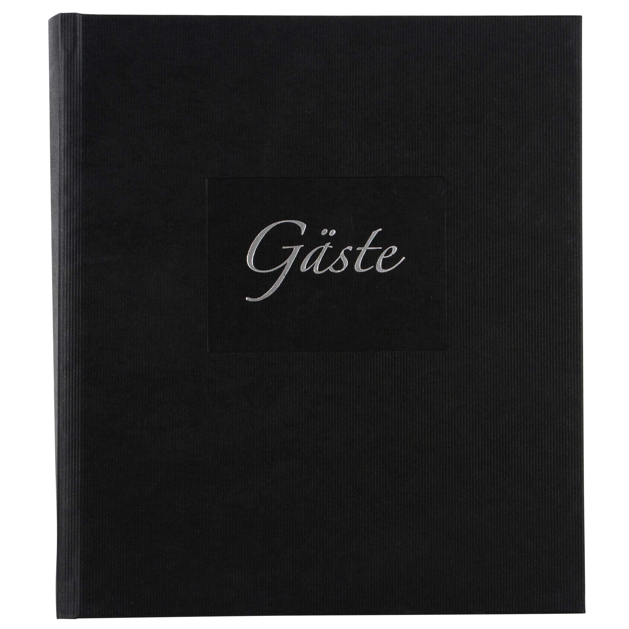 Goldbuch Gästebuch Seda, 23x25 cm Black, Seda schwarz, 23x25 cm