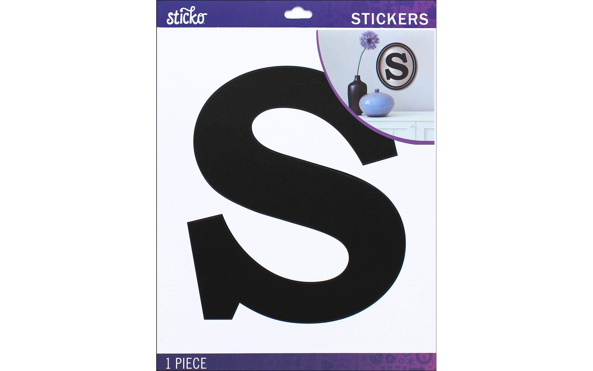 Sticko Jumbo Basic Black Monogram Stickers-S, Other, Multicoloured, 0.25x17.14x21.59 cm