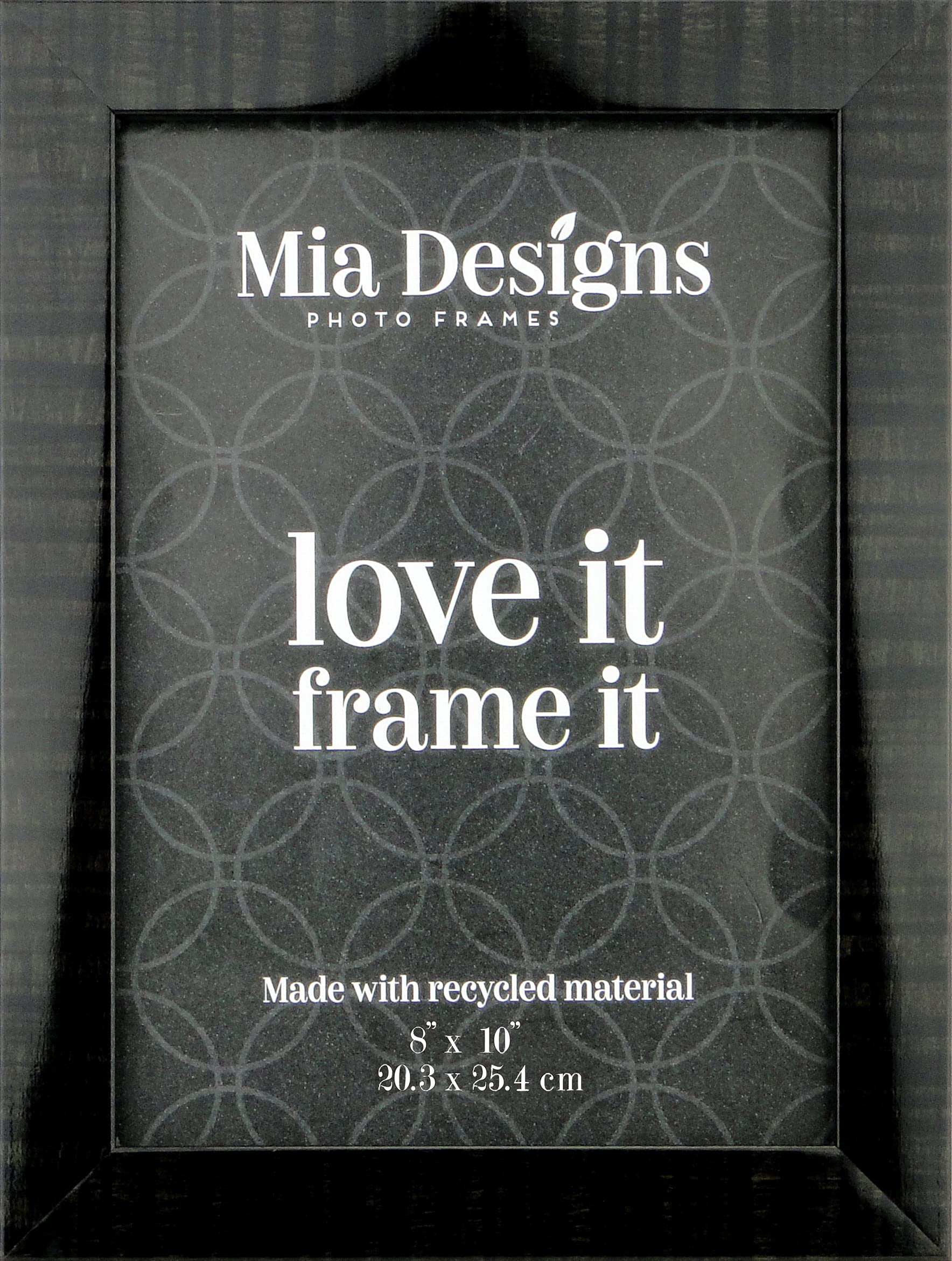 Mia Designs Picture Frame Gloss Grey Cube 8x10 20x25 Cm Photo Frame for Desk, Wall and Table Top in Eco-friendly PS material Environmentally Friendly Freestanding Frame