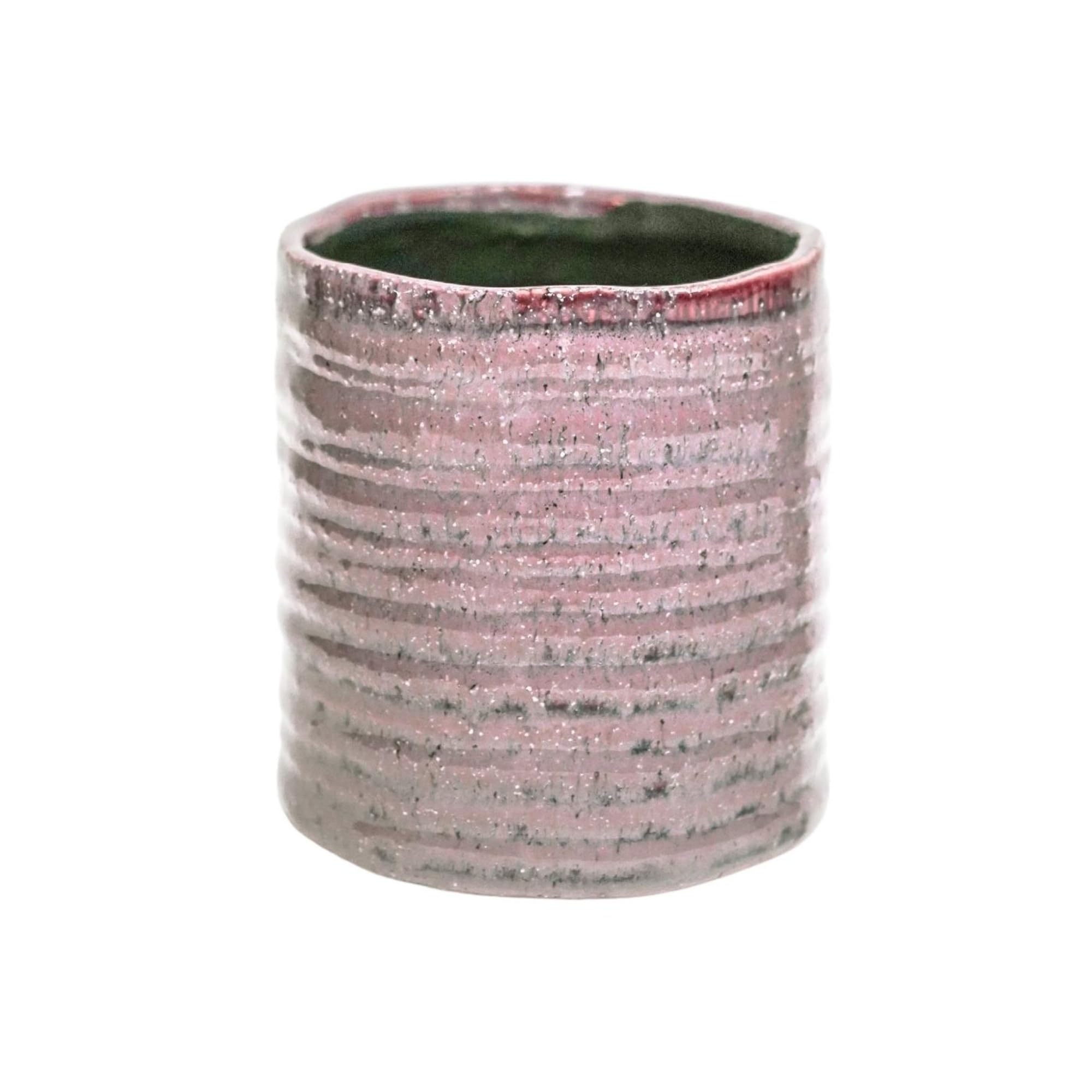 Ivyline Chambray Reactive Rustic Planter in Rose - Lightweight and Stylish - Durable Decorative Round Home Indoor Flower Houseplant Pot - H7cm x D7cm