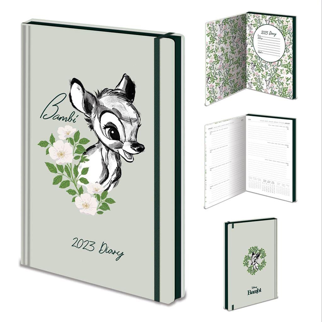 Pyramid International Bambi Diary 2023, A5 Hard Cover, Week to a View Planner - Official Merchandise, SR74093, Multi-Colour