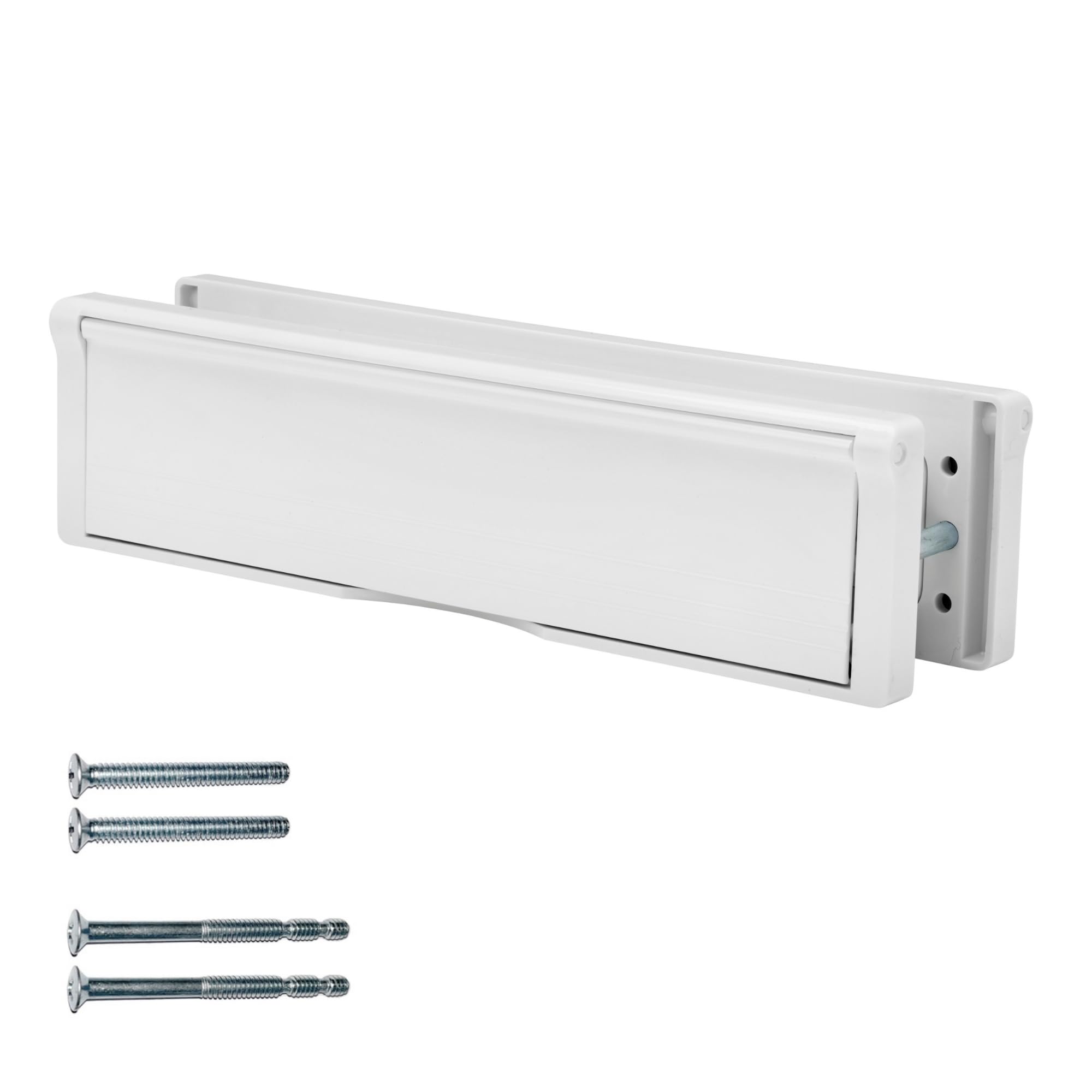 Keypak 12" (30.6cm) Sleeved Letter Box – Anti-Snap Flap & Draught Excluder for 20–40mm uPVC, Composite & Timber Doors (White)