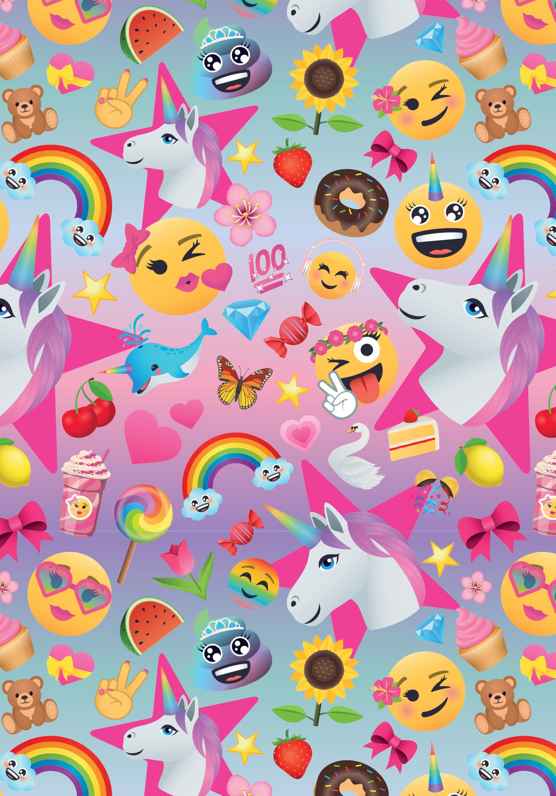 JOYPIXELS WRAPPING PAPER 2 Sheet 2 Tags BIRTHDAY GIFT WRAP