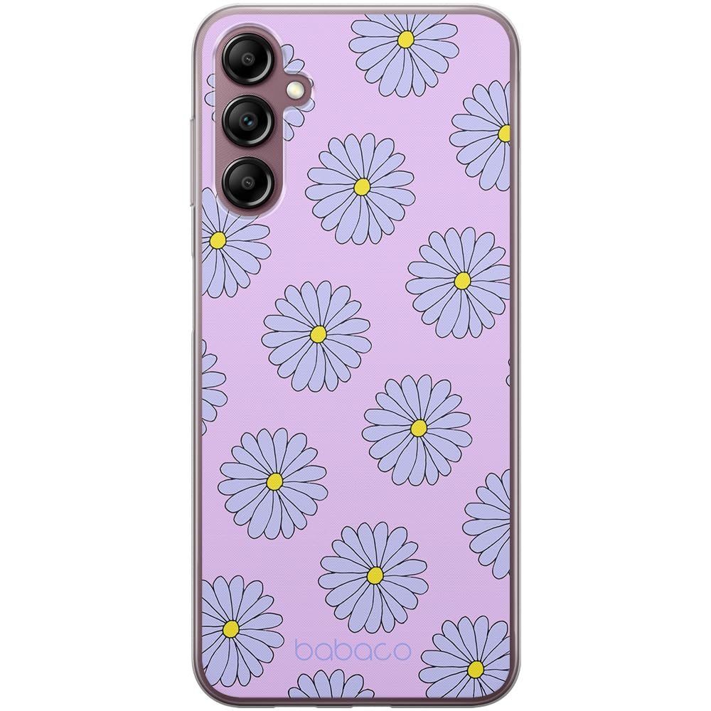 Babaco ERT GROUP mobile phone case for Samsung A14 4G/5G original and officially Licensed pattern Flowers 021 optimally adapted to the shape of the mobile phone, case made of TPU