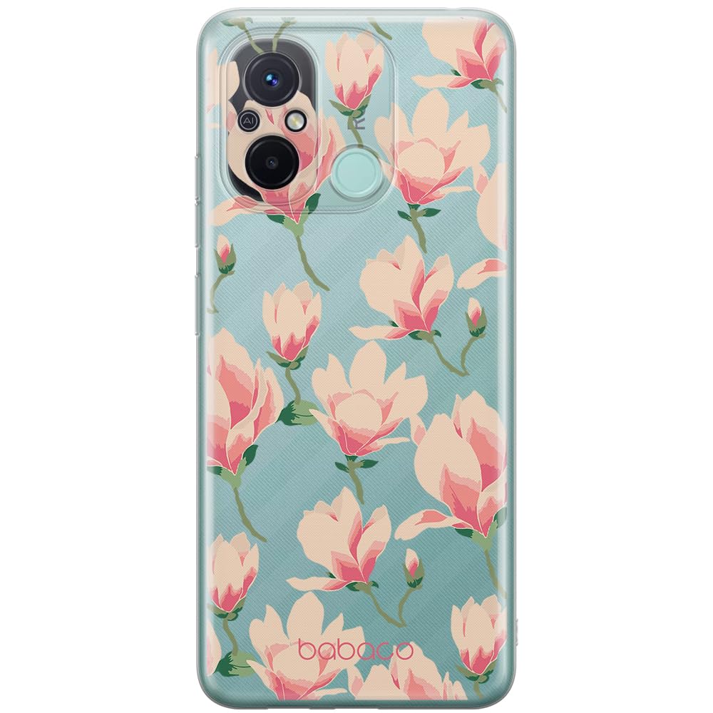 Babaco ERT GROUP mobile phone case for Xiaomi REDMI 12C/ REDMI 11A original and officially Licensed pattern Flowers 016 optimally adapted to the shape of the mobile phone, partially transparent