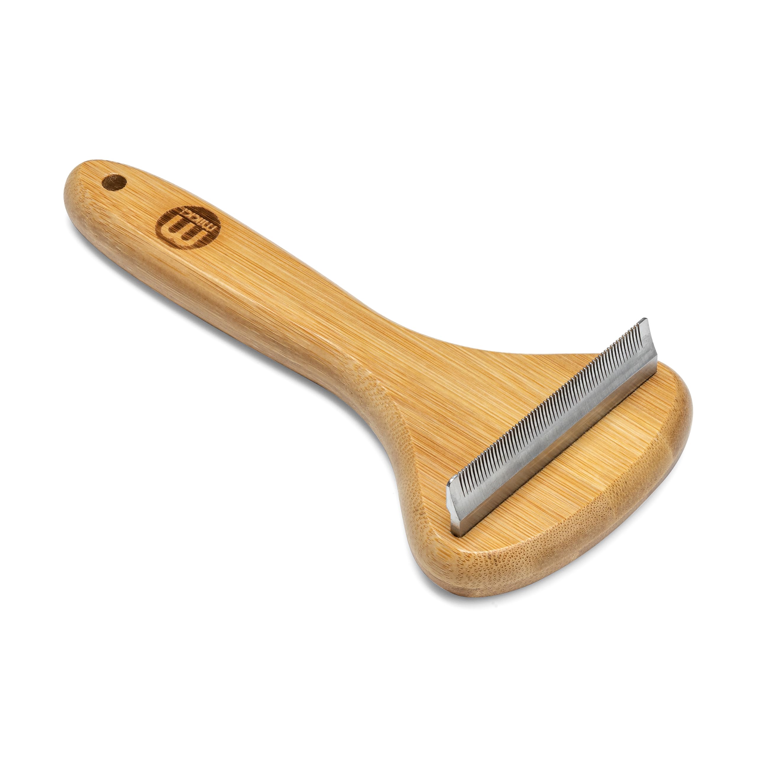 Mikki Bamboo Moult Master De-Shedding Blade For Dog & Cat Grooming, Shedding & Undercoat, Safely Removes Loose Hair, With Anti-Rust Stainless Steel Teeth, Small