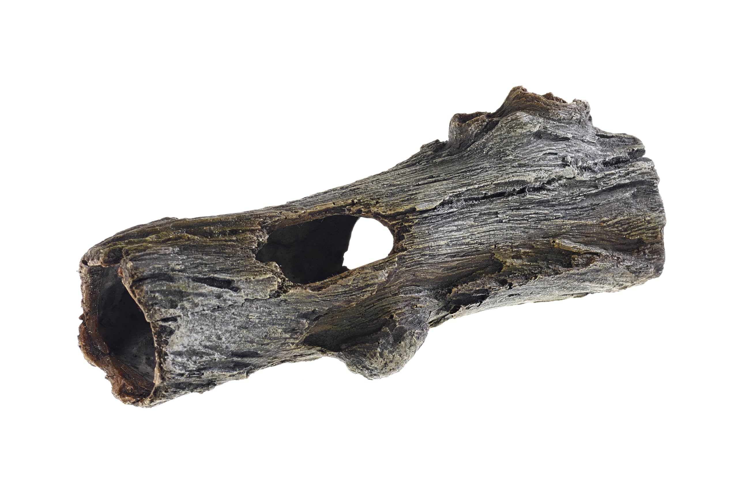 CLASSIC Driftwood Narrow Grey Hideaway Aquarium Ornaments - 215 x 80 x 55 mm | Hand-Painted Resin Decoration for Freshwater Fish Tanks & Aquascapes