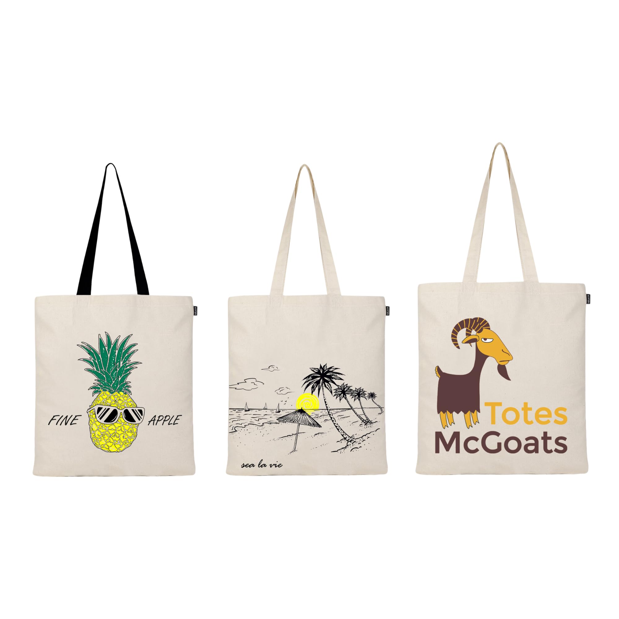 Eco Right Aesthetic Canvas Tote Bag for Women, Reusable Cotton Tote Bag for School, Grocery, Shopping, Beach & Gifts for Women