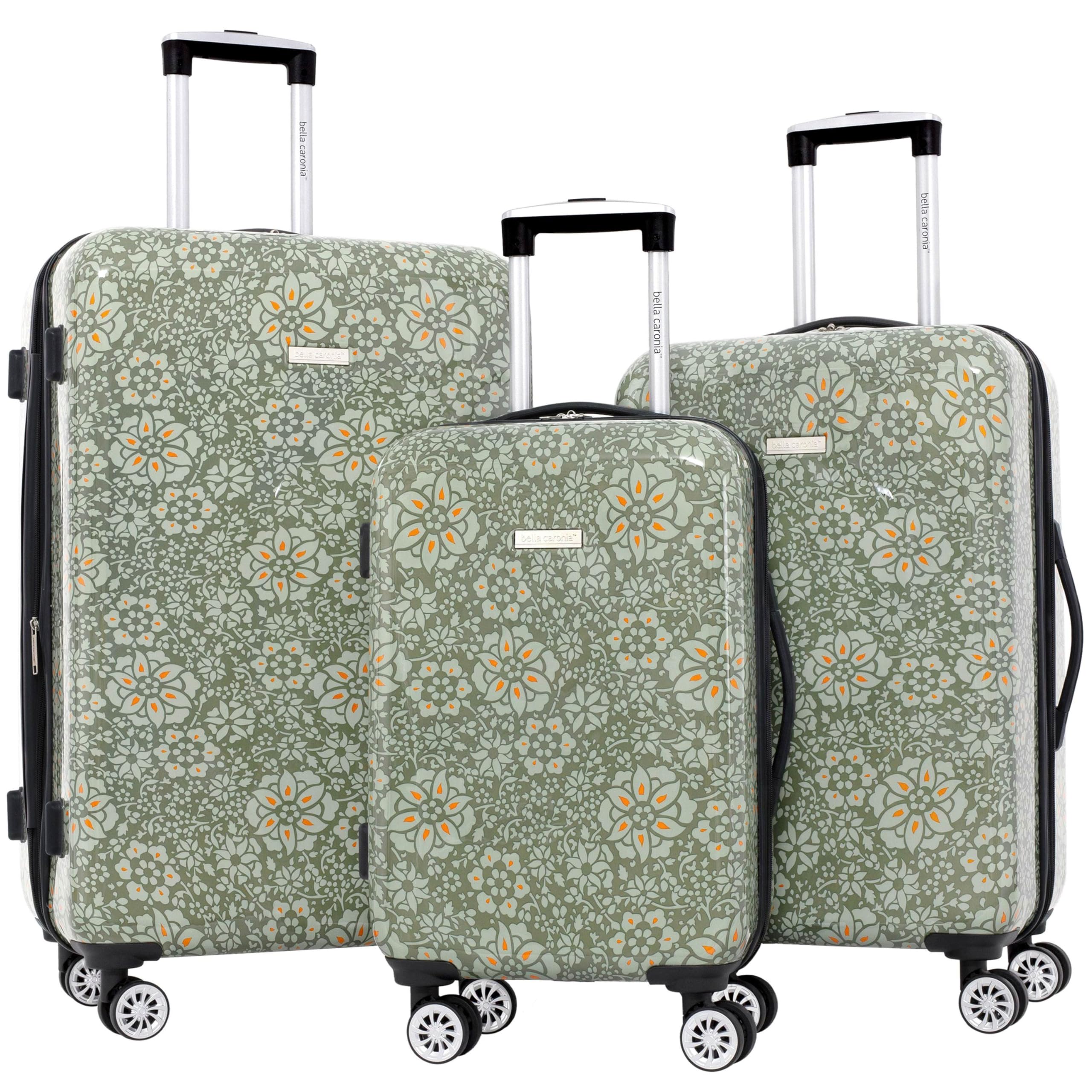 Travelers Club Bella Caronia Deluxe 20" 3 Piece Luggage Set, Jamila, 20" Carry-On, 4 Spinner Wheels, Telescopic Handle