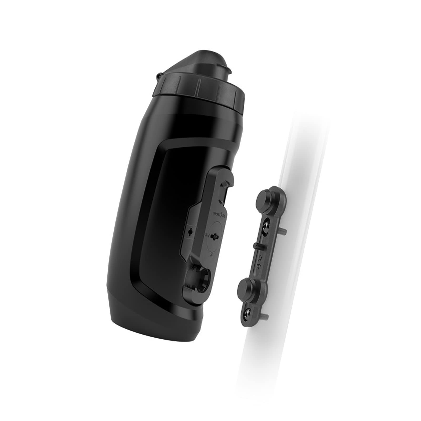 FIDLOCK Twist Bottle 590 & Bike Base Set - New Leak-Proof, Self-Sealing Bottle Cap - Bike Water Bottle Holder with No Screws & Attached Bottle - Cage Free Magnetic Rack - Black