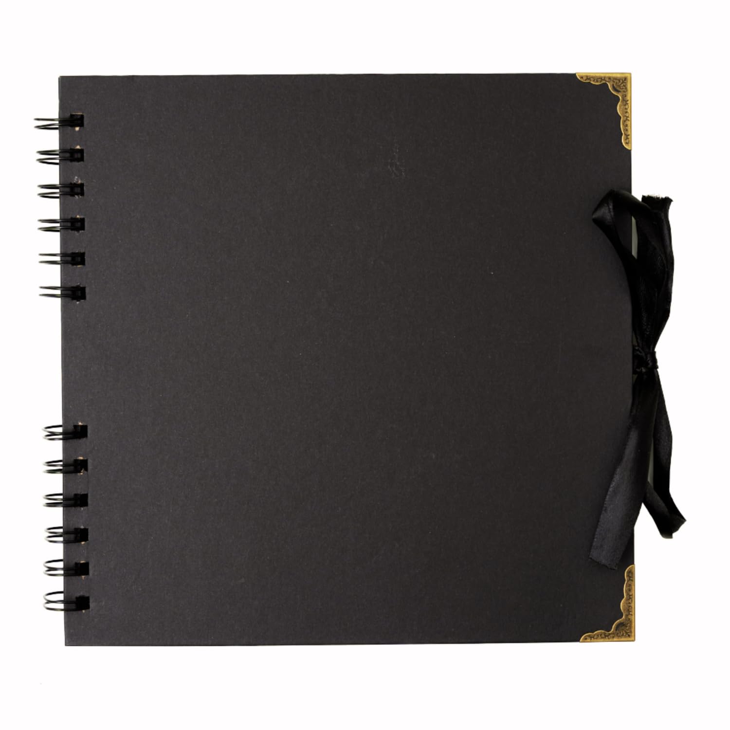 Hawksbill Scrapbook Photo Album 60 Pages – 21cm x 21cm Black Kraft Scrapbook Spiral Bound Wedding Picture Album 180gsm Memory Book Ideal for Photos Souvenirs & Memories