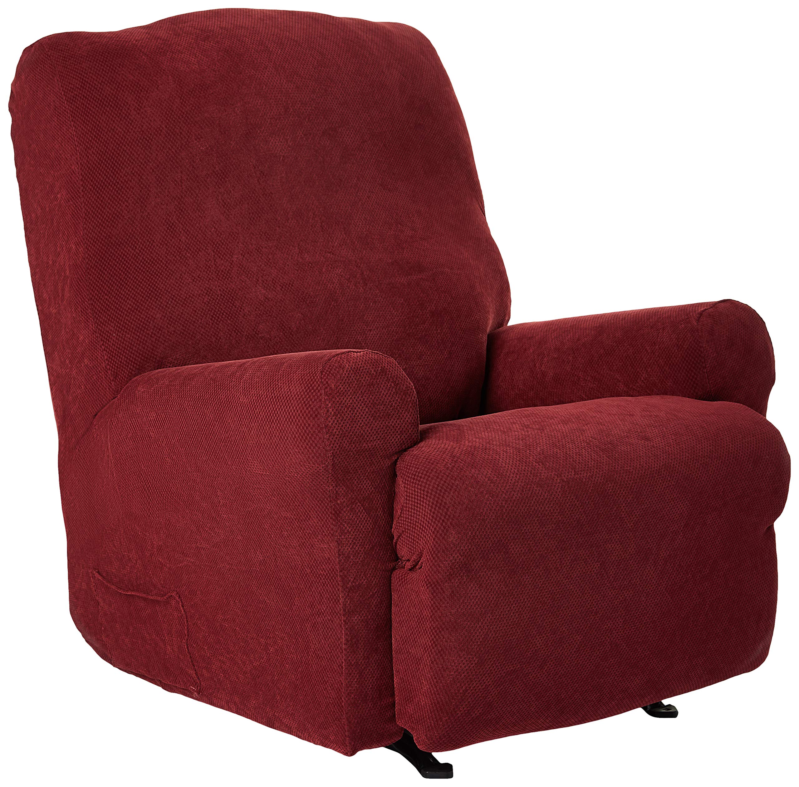 Surefit Ottoman, Stretch 94% Polyester, 6% Spandex, Garnet Color, Recliner