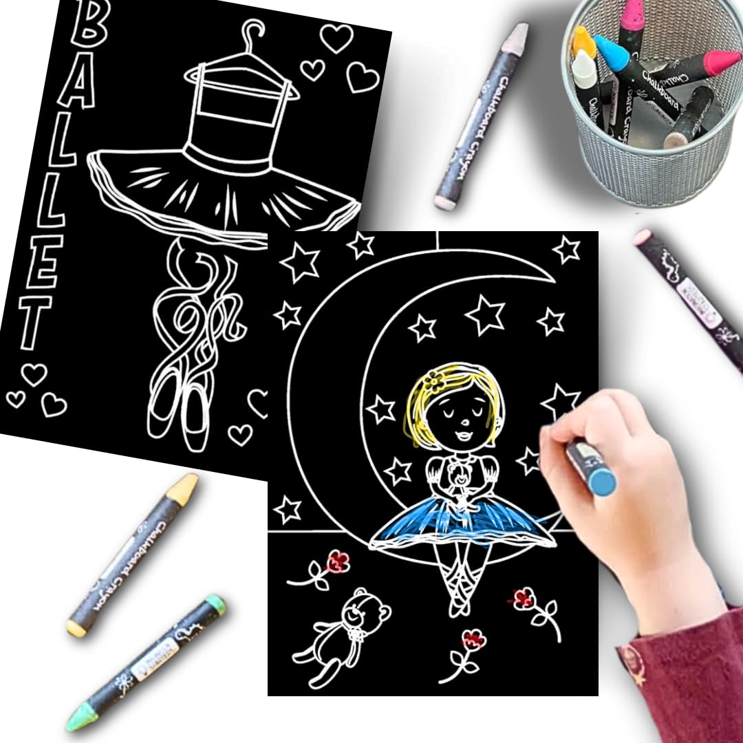Imagination Starters - Ballerina Placemats, Travel Colouring Set, Travel Games for Kids, 2 Double-Sided Mats & 4 Washable Crayons, Travel Toys for Toddlers on Plane