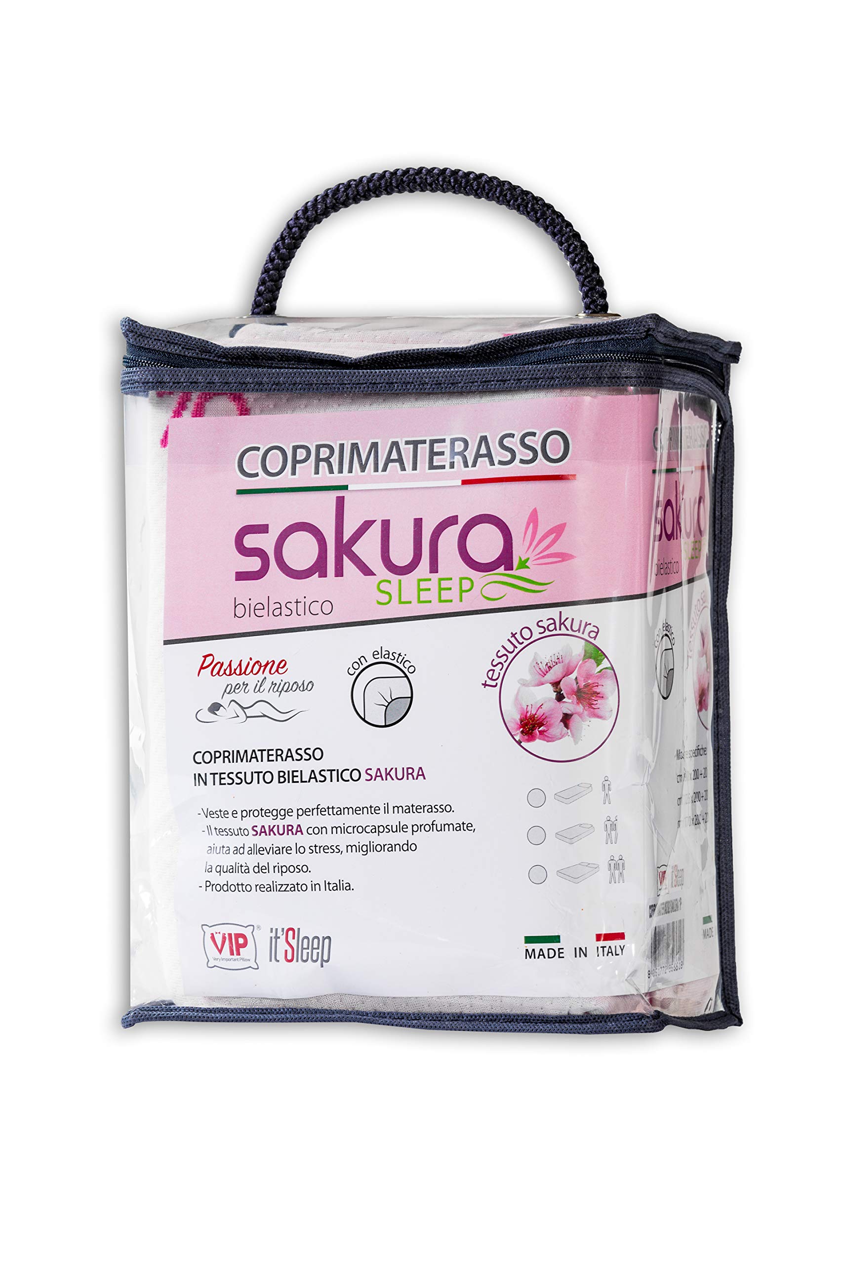 V.I.P. Very Important Pillow V.I.P. Sakura Mattress Protector with Elastic Corners Jacquard Fabric Double 170 x 200 cm