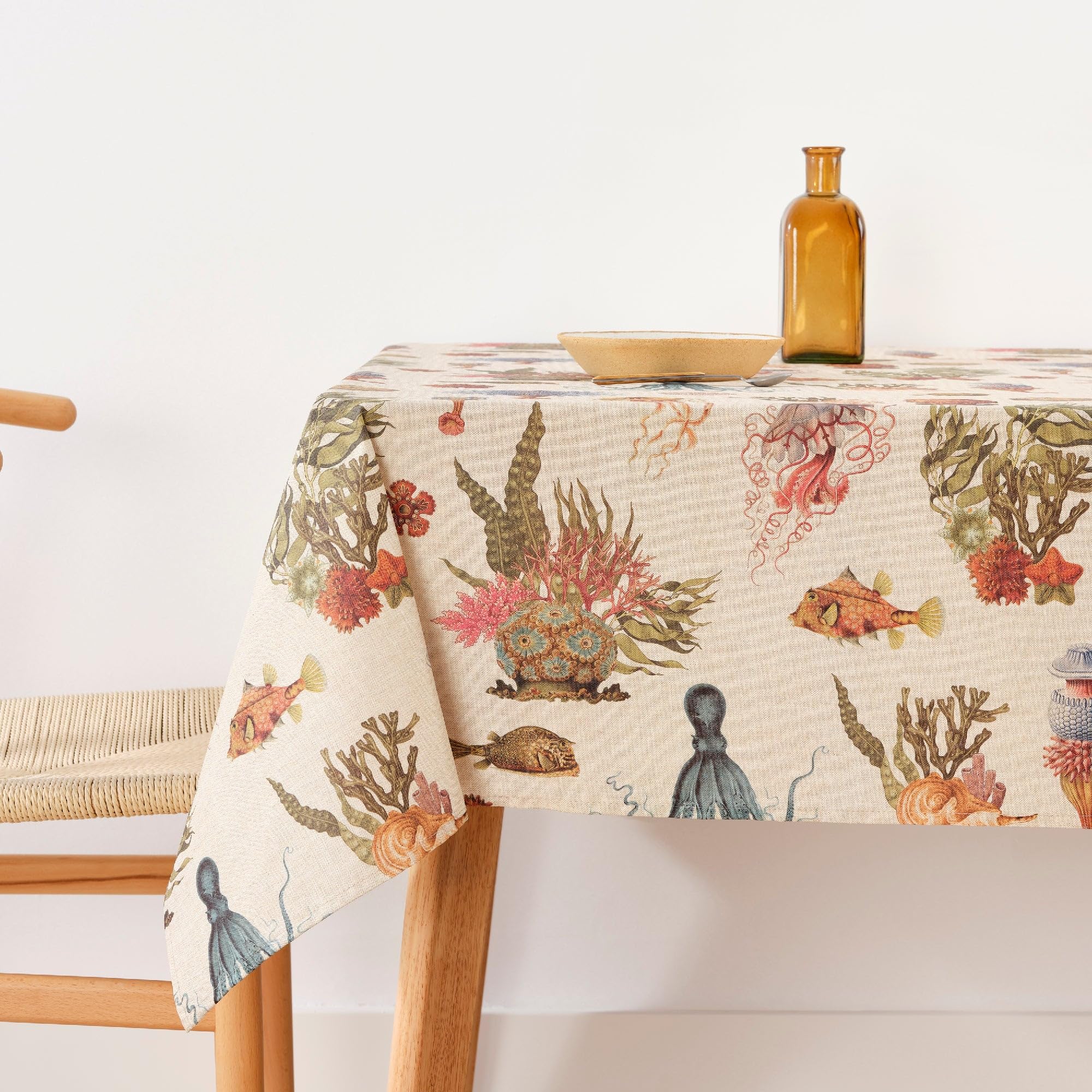 BELUM | Stain Resistant Tablecloth Size 300 x 140 cm - Extra Soft Touch Tablecloth Colour Multicolor - Tablecloth 100% Made in Spain Fabric 100% Organic Cotton - Tablecloth Model 0120-396