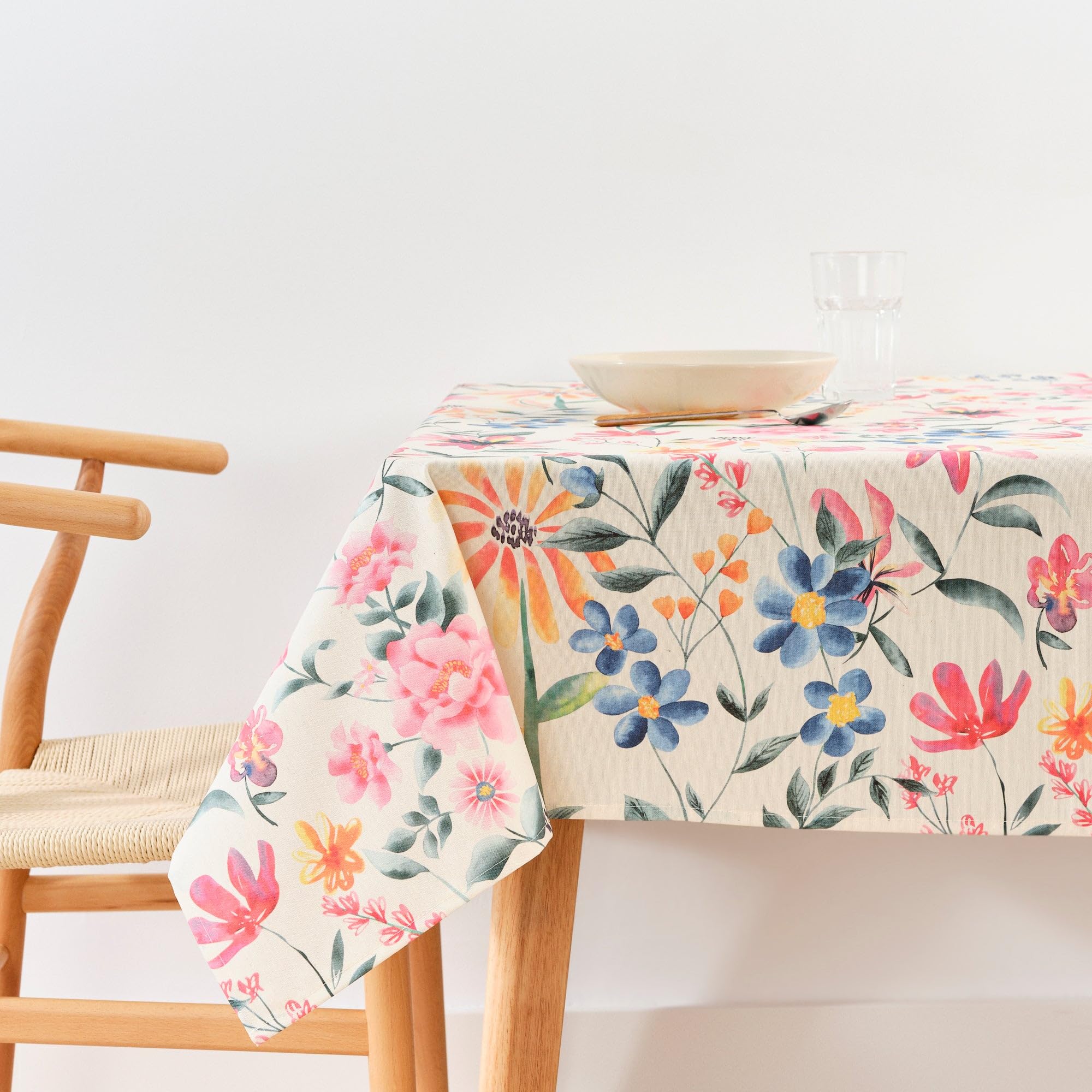 BELUM | Stain Resistant Tablecloth Size 300 x 155 cm - Extra Soft Touch Tablecloth Colour Multicolor - Tablecloth 100% Made in Spain Fabric 100% Organic Cotton - Tablecloth Model 0120-407