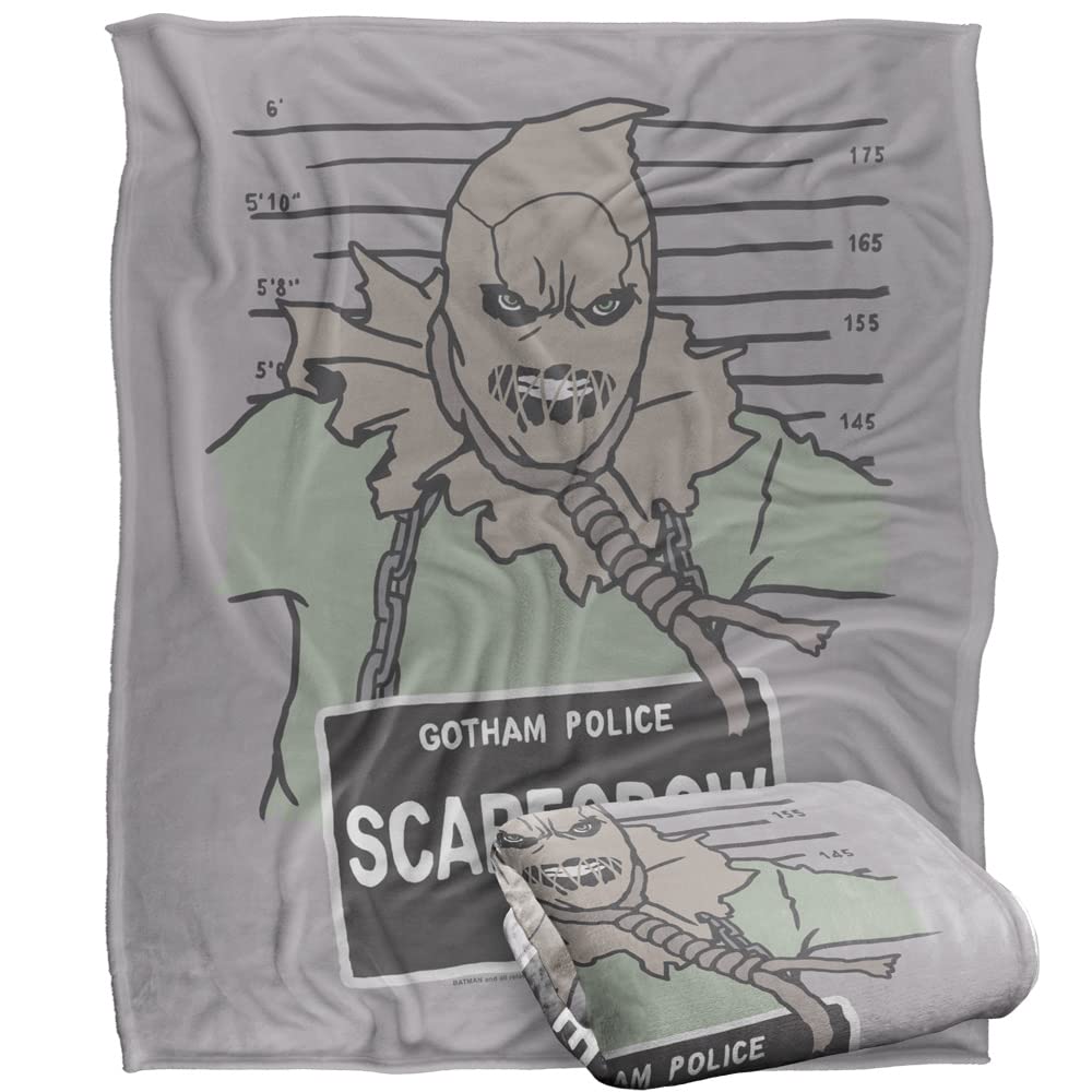 BATMAN Blanket, 152 x 127 cm The Scarecrow Mugshot Silky Touch Super Soft Throw Blanket