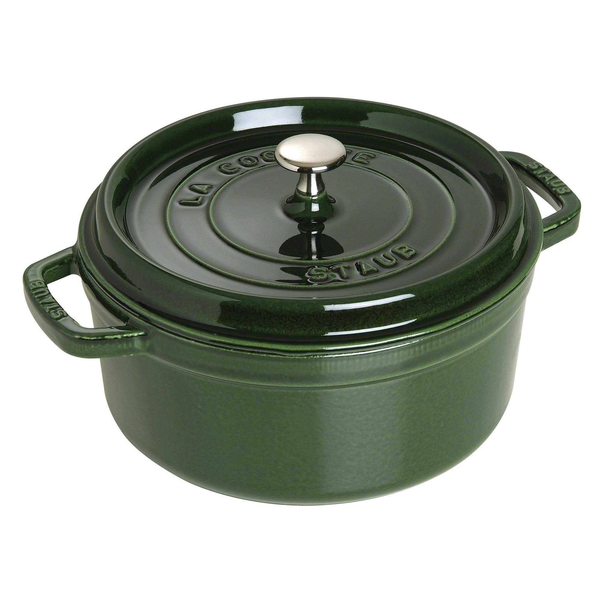 Staub Cast Iron 4-qt Round Cocotte - Basil, Made in France