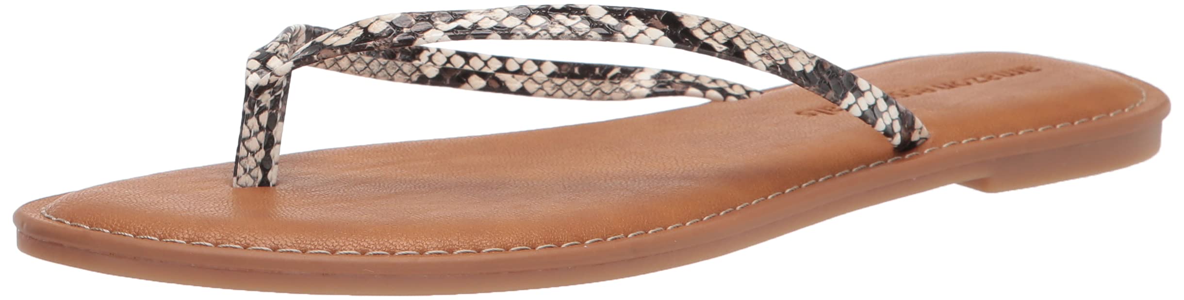 Amazon Essentials Women's Thong Sandal, Black White Snake Print, 8.5 UK