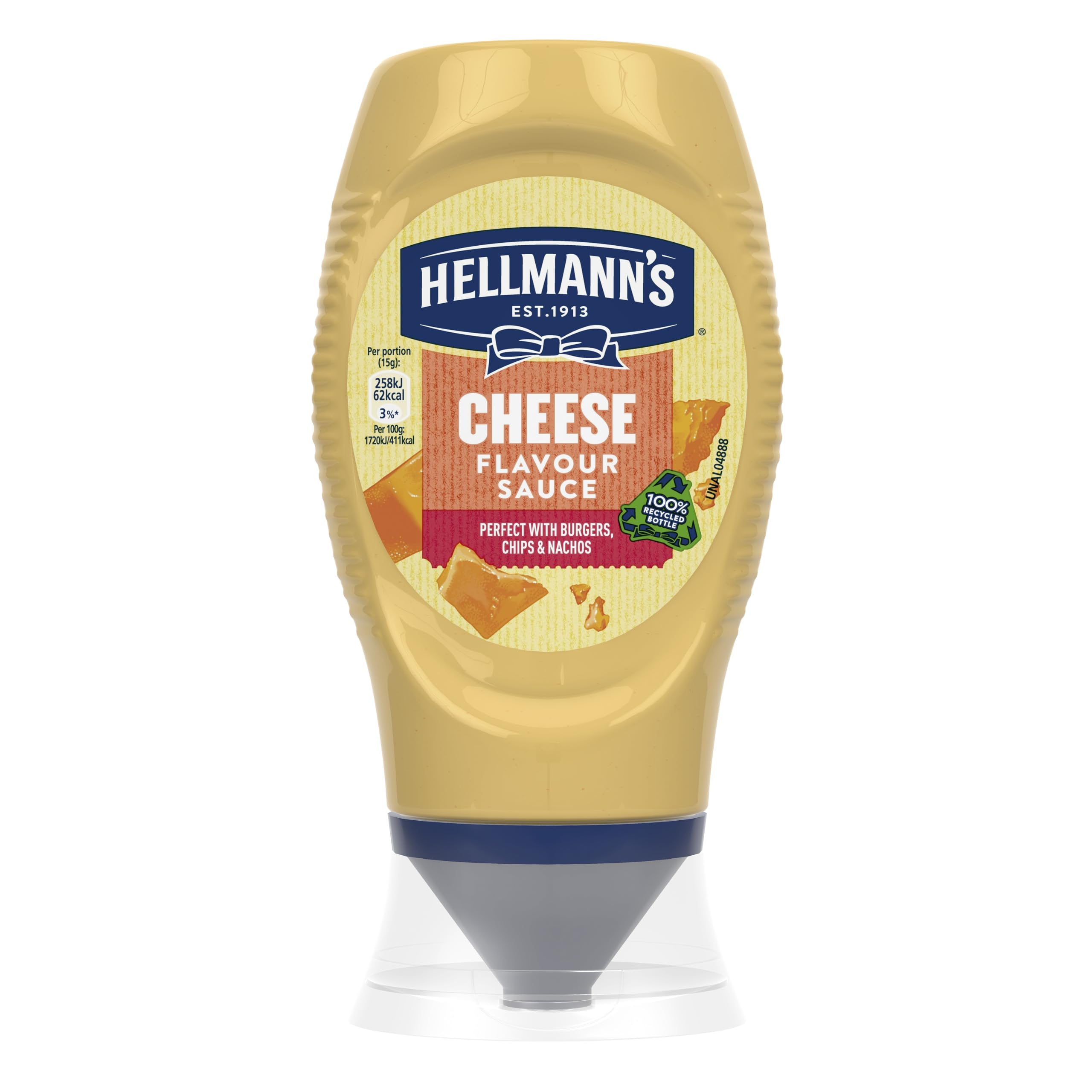 Hellmann's Cheese Flavour Sauce Condiment Squeeze Bottle a gluten free cheese sauce suitable for vegetarians 250 ml