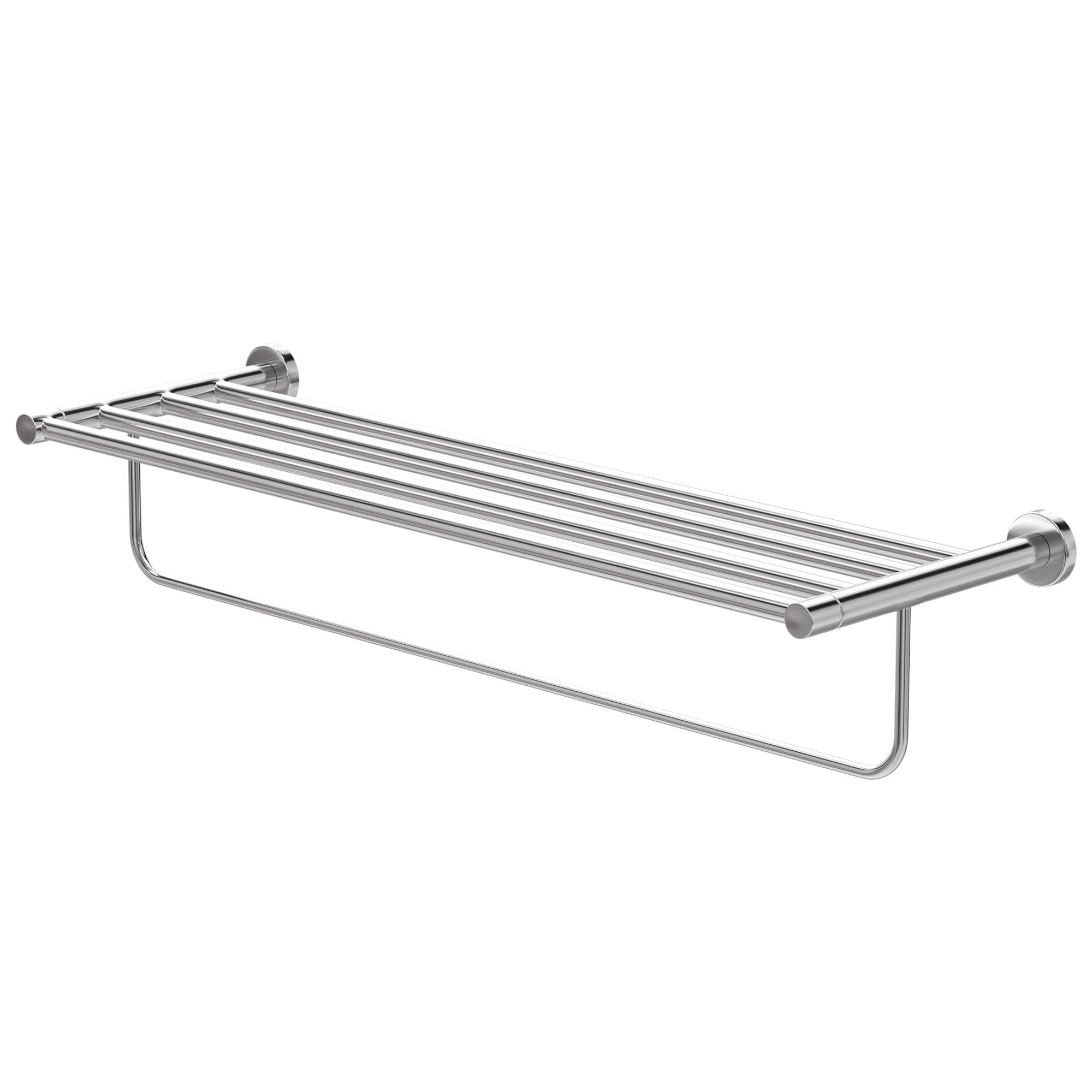 Amig - Bathroom Towel Shelf Mod. Gorliz-1 | Wall-Mounted Towel Holder Screws Included | 655 x 132 x 205 mm | Stainless Steel and Zamak | Silver | Polished Chrome
