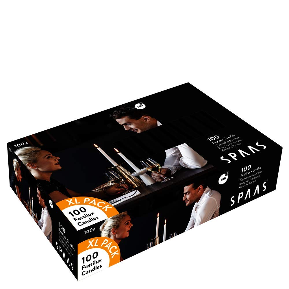 Spaas 100 Festilux Dinner Candles 23/250 mm, 8 Hours, Black
