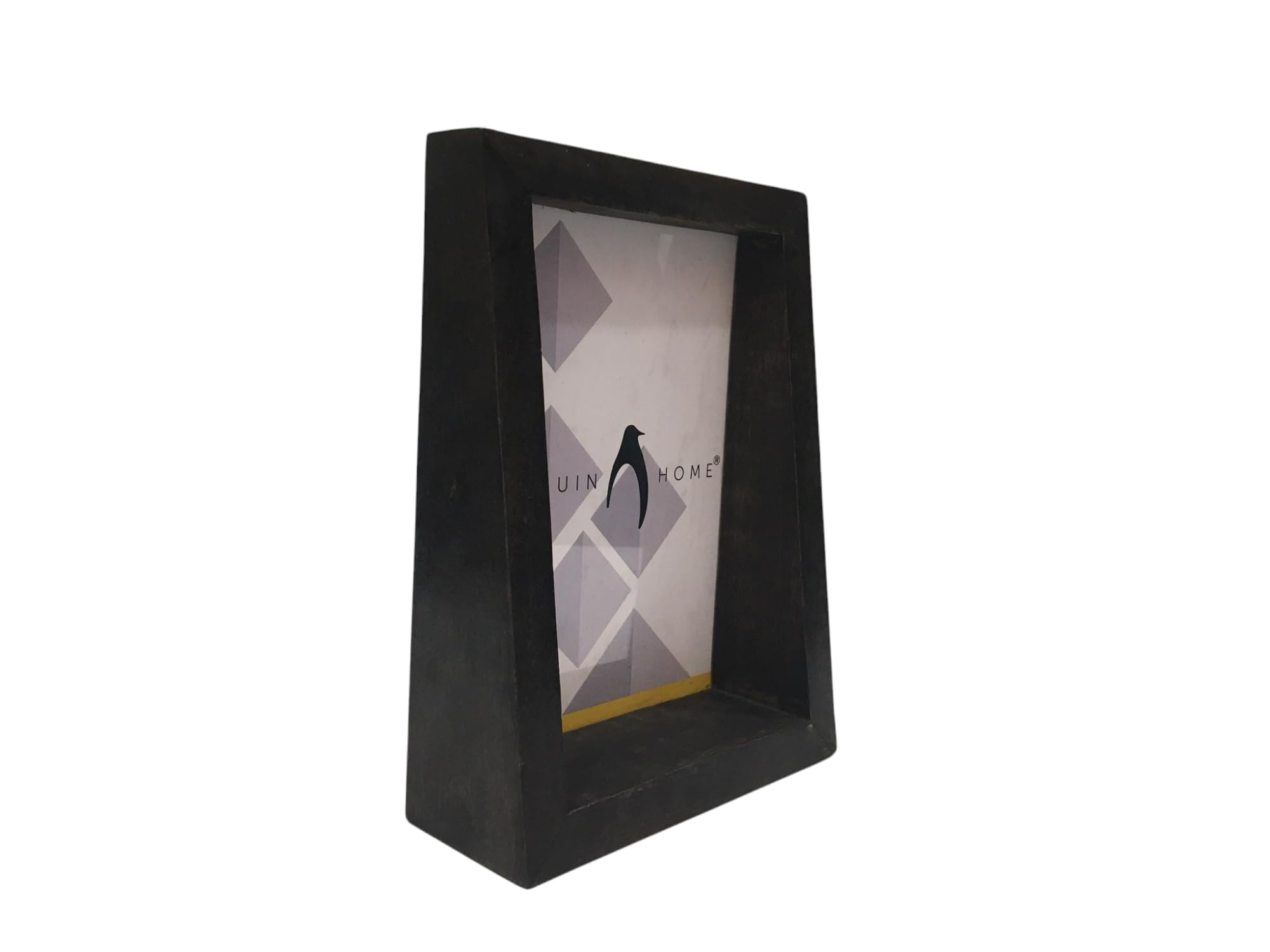 Penguin Home Mangowood Horizontal Photo Frame 5"X7" (12 X 17 CM) - Mat Black Finish, Rustic Vintage Style, Handcrafted Wooden Picture Frame for Wall or Tabletop Display, Ideal for Home Decor, Gifts