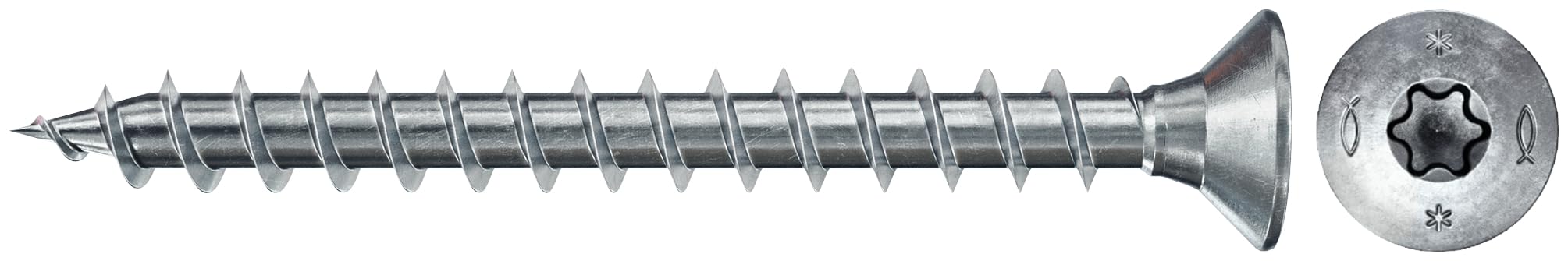 Fischer PowerFast II CTF 3.0 x 16 Chipboard Screw (200 Pieces) - Fully Threaded, Countersunk Screw with Inner Star, Reduces Screwing Resistance & Time