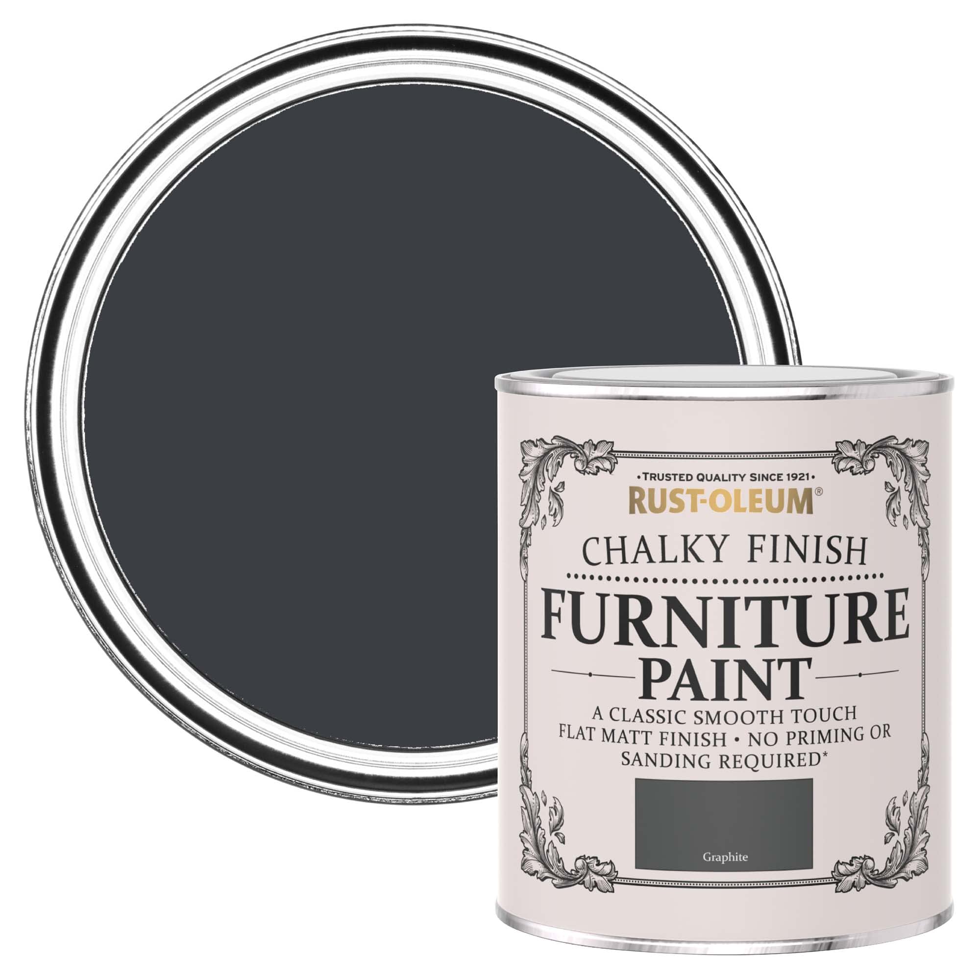 Rust-Oleum Dark Grey Upcycled Furniture Paint in Chalky Finish - Graphite 750ml